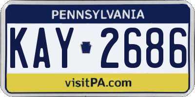 PA license plate KAY2686