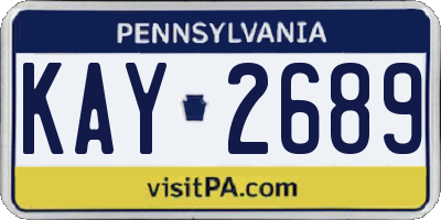 PA license plate KAY2689
