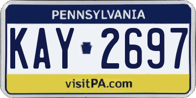 PA license plate KAY2697