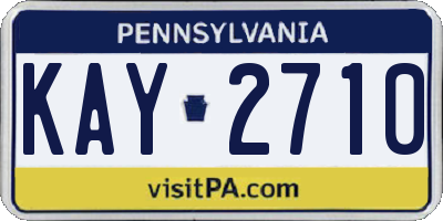 PA license plate KAY2710