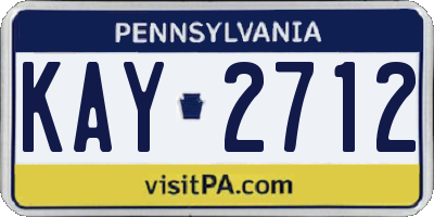 PA license plate KAY2712