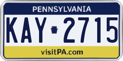 PA license plate KAY2715