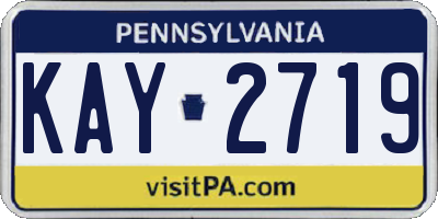 PA license plate KAY2719