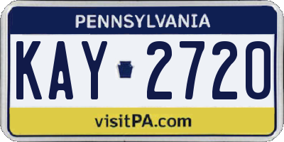 PA license plate KAY2720