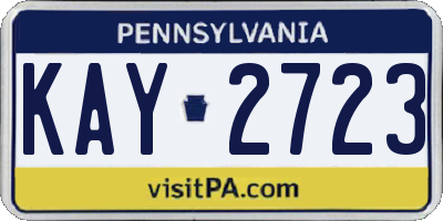 PA license plate KAY2723