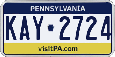 PA license plate KAY2724