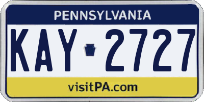 PA license plate KAY2727