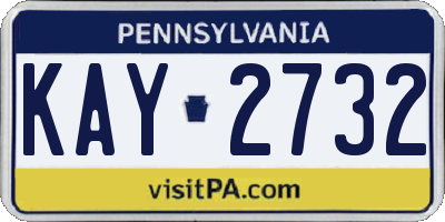 PA license plate KAY2732