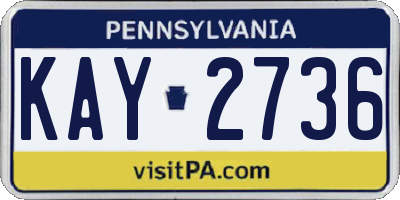 PA license plate KAY2736