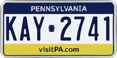 PA license plate KAY2741