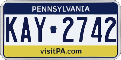 PA license plate KAY2742