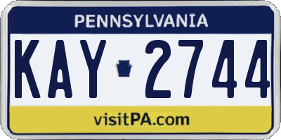 PA license plate KAY2744