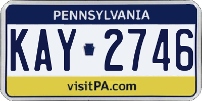 PA license plate KAY2746
