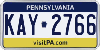 PA license plate KAY2766