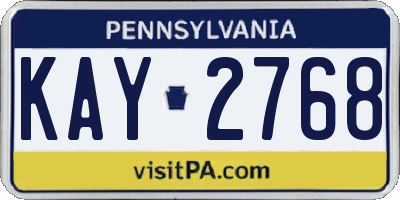 PA license plate KAY2768