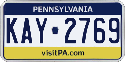 PA license plate KAY2769
