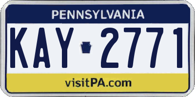 PA license plate KAY2771