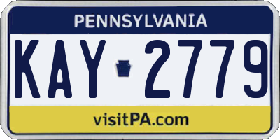 PA license plate KAY2779
