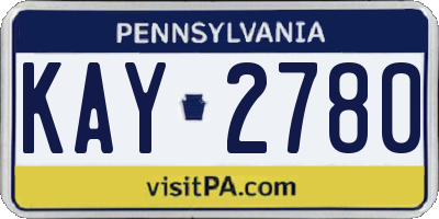 PA license plate KAY2780