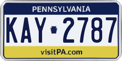 PA license plate KAY2787