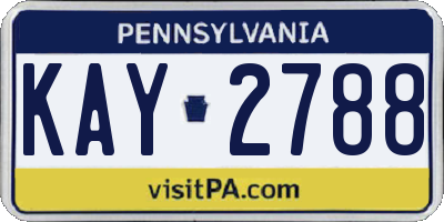 PA license plate KAY2788