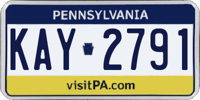 PA license plate KAY2791