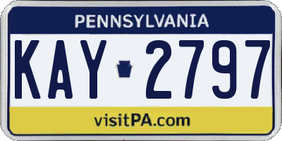 PA license plate KAY2797