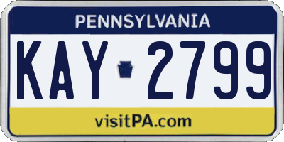 PA license plate KAY2799