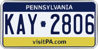 PA license plate KAY2806