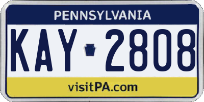 PA license plate KAY2808