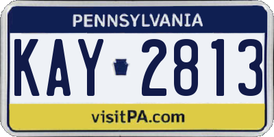 PA license plate KAY2813