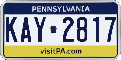 PA license plate KAY2817