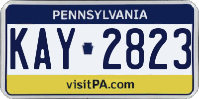 PA license plate KAY2823