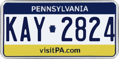 PA license plate KAY2824
