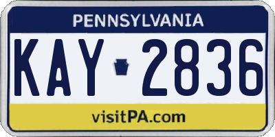 PA license plate KAY2836