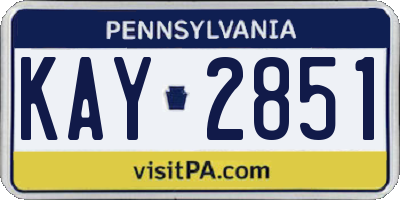 PA license plate KAY2851