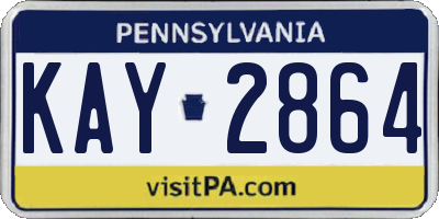 PA license plate KAY2864