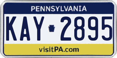 PA license plate KAY2895
