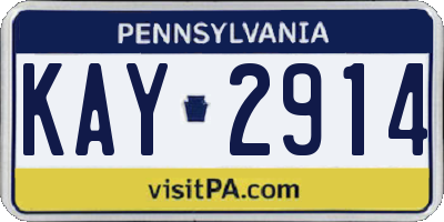 PA license plate KAY2914