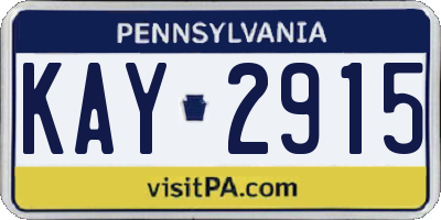 PA license plate KAY2915