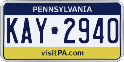 PA license plate KAY2940