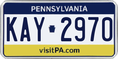 PA license plate KAY2970