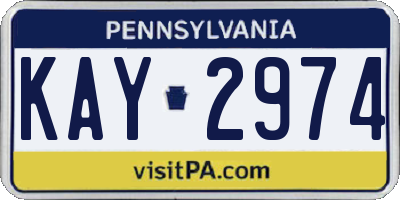 PA license plate KAY2974