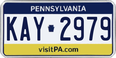PA license plate KAY2979