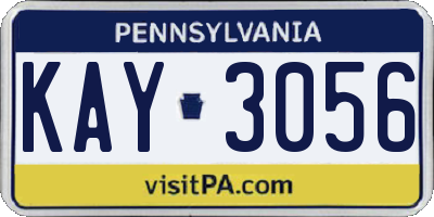 PA license plate KAY3056