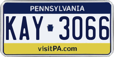 PA license plate KAY3066