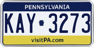 PA license plate KAY3273