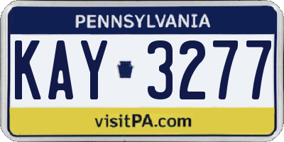 PA license plate KAY3277