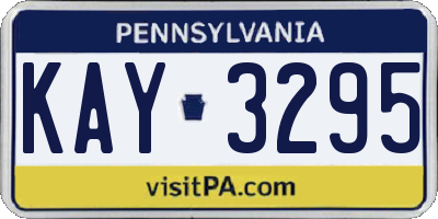 PA license plate KAY3295
