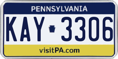 PA license plate KAY3306